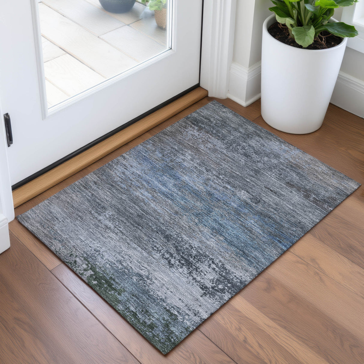 Addison Chantille ACN2071 Abstract Machine Made Transitional Pewter Rug