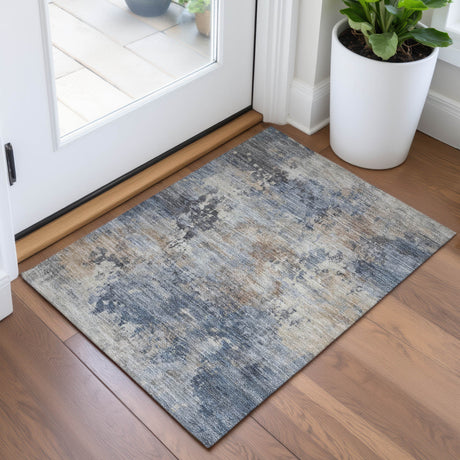 Addison Chantille ACN2073 Abstract Machine Made Transitional Denim Rug