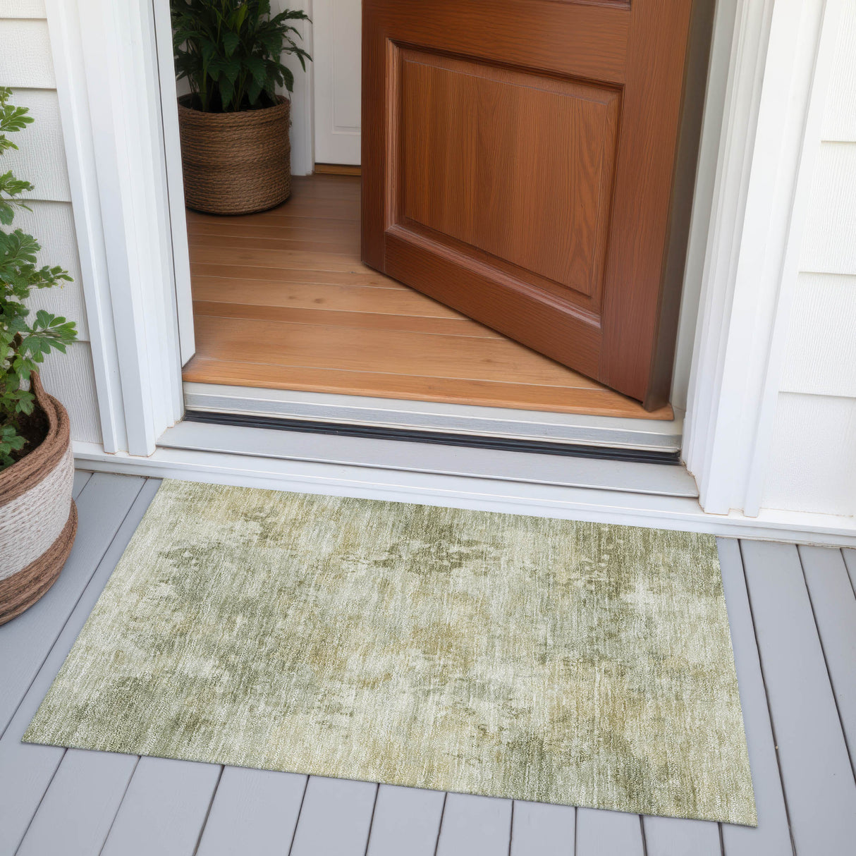 Addison Chantille ACN2073 Abstract Machine Made Transitional Sage Rug