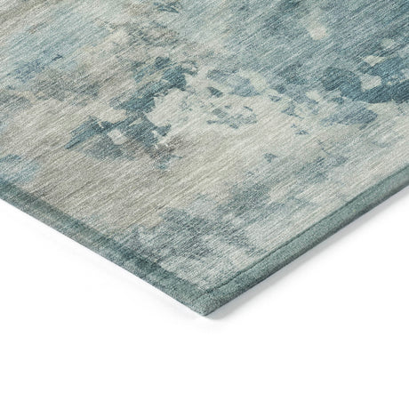 Addison Chantille ACN2073 Abstract Machine Made Transitional Teal Rug