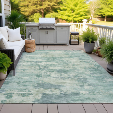 Addison Chantille ACN2074 Abstract Machine Made Transitional Teal Rug