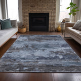 Addison Chantille ACN2075 Abstract Machine Made Transitional Blue Rug