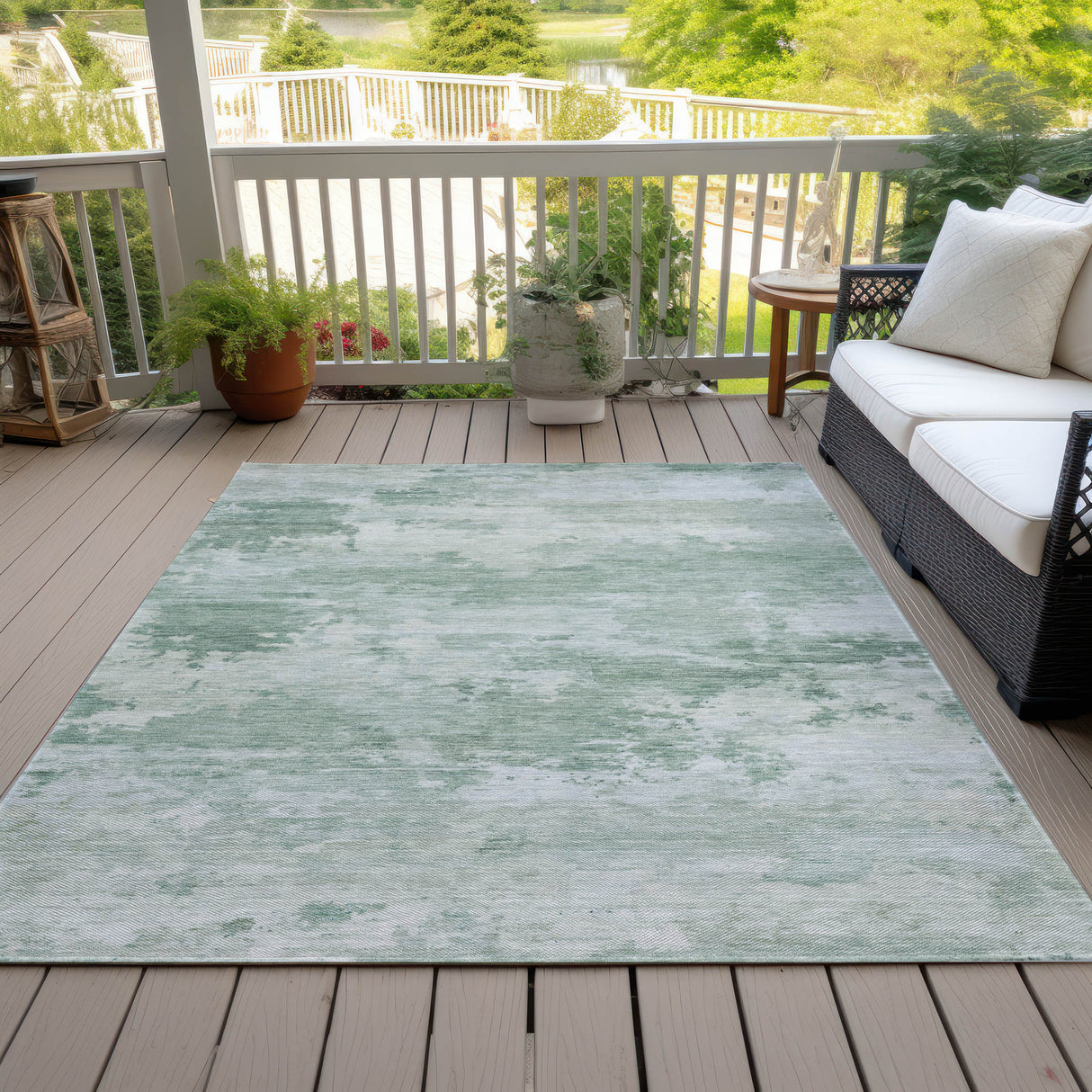 Addison Chantille ACN2075 Abstract Machine Made Transitional Mint Rug