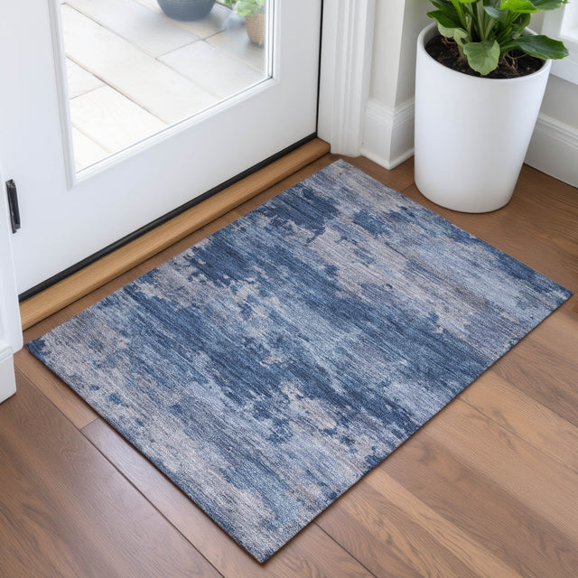 Addison Chantille ACN2075 Abstract Machine Made Transitional Navy Rug