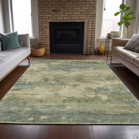 Addison Chantille ACN2075 Abstract Machine Made Transitional Seafoam Rug