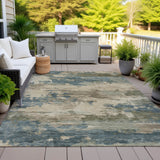 Addison Chantille ACN2075 Abstract Machine Made Transitional Teal Rug