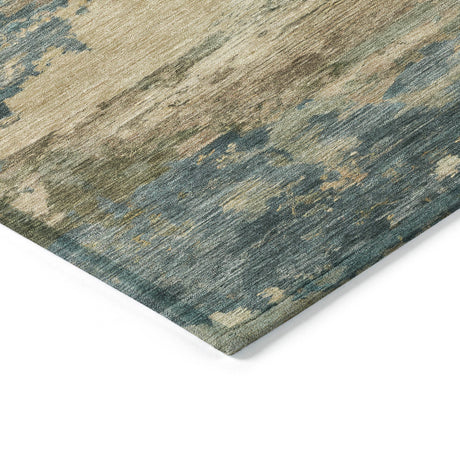 Addison Chantille ACN2075 Abstract Machine Made Transitional Teal Rug