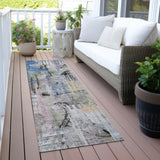 Addison Chantille ACN2076 Abstract Machine Made Transitional Blue Rug