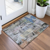 Addison Chantille ACN2076 Abstract Machine Made Transitional Blue Rug