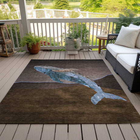 Addison Chantille ACN2078 Coastal Machine Made Transitional Brown Rug