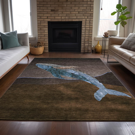 Addison Chantille ACN2078 Coastal Machine Made Transitional Brown Rug