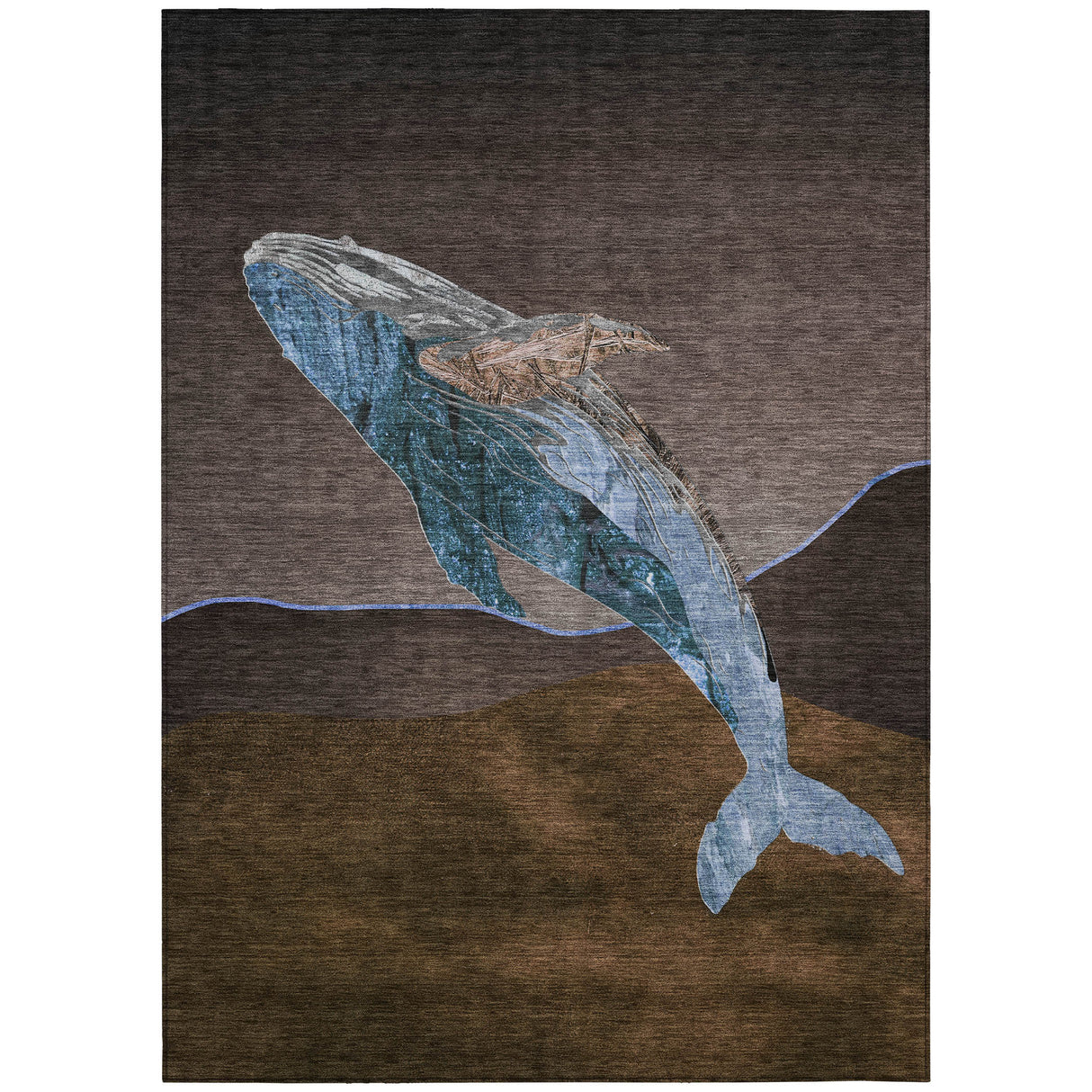 Addison Chantille ACN2078 Coastal Machine Made Transitional Brown Rug