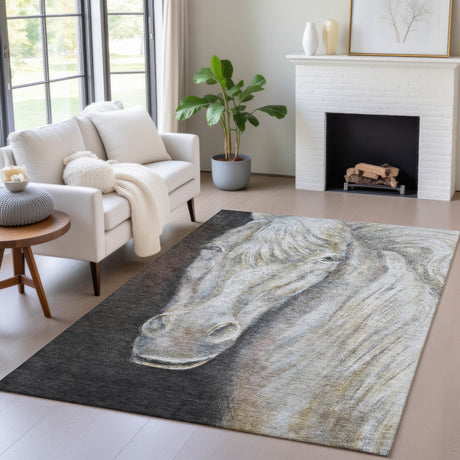 Addison Chantille ACN2080 Animal Machine Made Transitional Ivory Rug