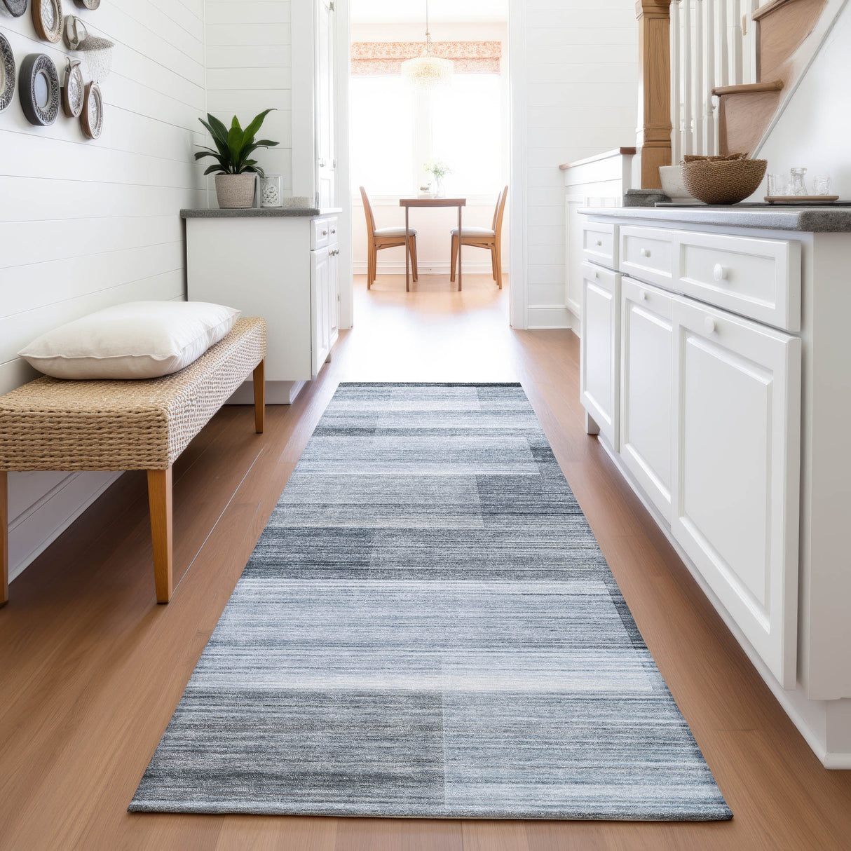 Addison Chantille ACN2082 Stripes Machine Made Transitional Denim Rug