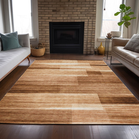 Addison Chantille ACN2082 Stripes Machine Made Transitional Paprika Rug