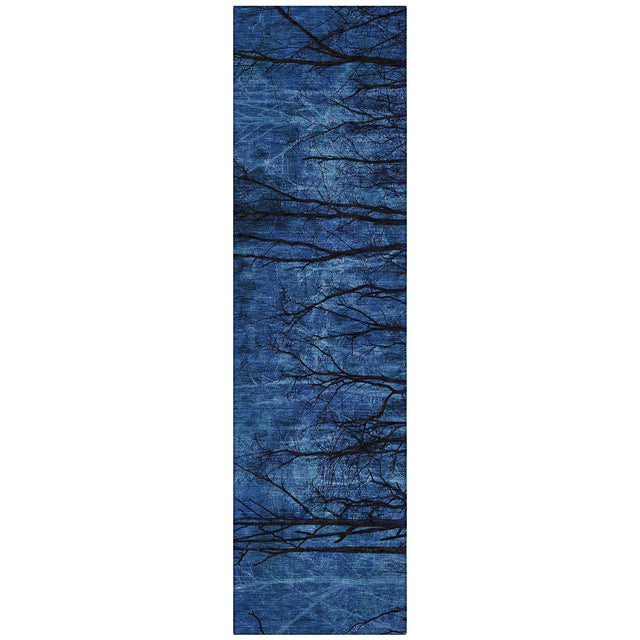 Addison Chantille ACN2083 Floral Machine Made Transitional Blue Rug