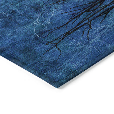 Addison Chantille ACN2083 Floral Machine Made Transitional Blue Rug