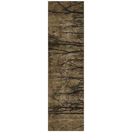 Addison Chantille ACN2083 Floral Machine Made Transitional Brown Rug