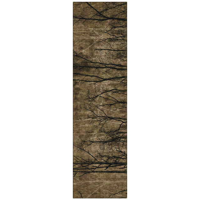 Addison Chantille ACN2083 Floral Machine Made Transitional Brown Rug