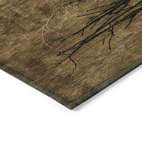 Addison Chantille ACN2083 Floral Machine Made Transitional Brown Rug