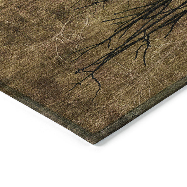 Addison Chantille ACN2083 Floral Machine Made Transitional Brown Rug