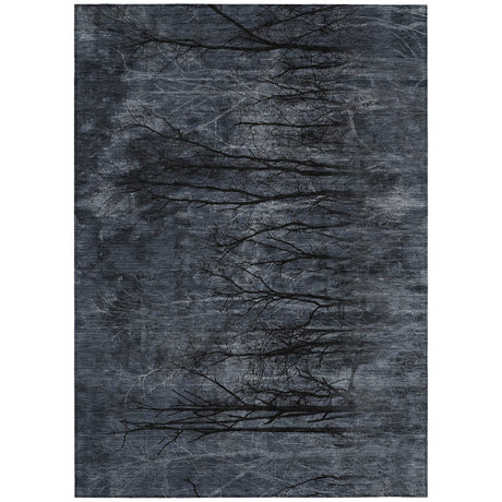 Addison Chantille ACN2083 Floral Machine Made Transitional Charcoal Rug