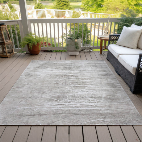Addison Chantille ACN2083 Floral Machine Made Transitional Silver Rug
