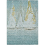 Addison Chantille ACN2084 Coastal Machine Made Transitional Teal Rug