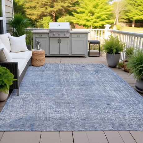 Addison Chantille ACN2087 Abstract Machine Made Transitional Blue Rug