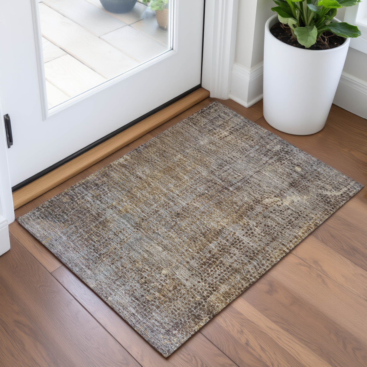 Addison Chantille ACN2088 Abstract Machine Made Transitional Brown Rug