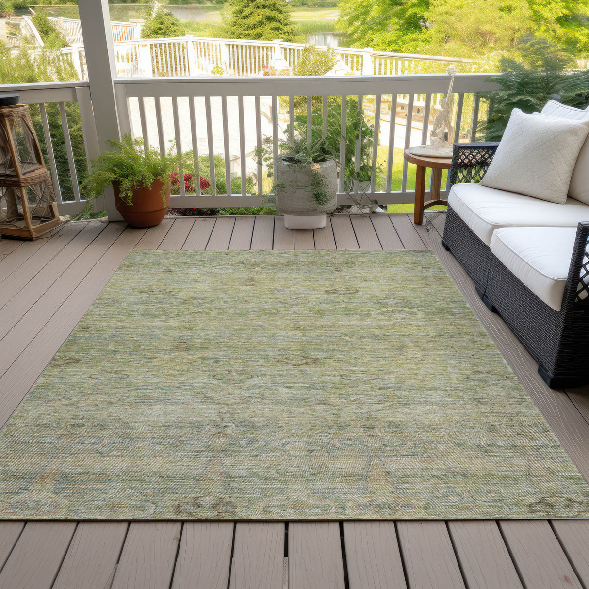 Addison Chantille ACN2090 Global Machine Made Traditional Green Rug