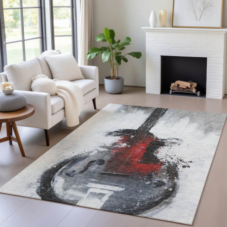 Addison Chantille ACN2091 Music Machine Made Transitional Gray Rug