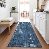 Addison Chantille ACN2092 Abstract Machine Made Transitional Blue Rug
