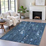 Addison Chantille ACN2092 Abstract Machine Made Transitional Blue Rug