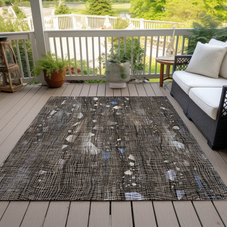 Addison Chantille ACN2092 Abstract Machine Made Transitional Chocolate Rug