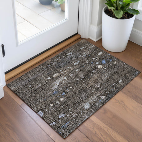 Addison Chantille ACN2092 Abstract Machine Made Transitional Chocolate Rug