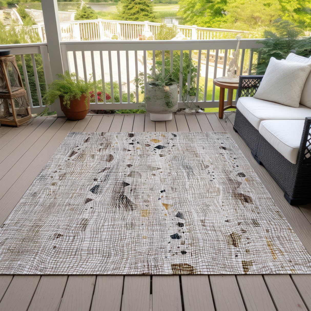 Addison Chantille ACN2092 Abstract Machine Made Transitional Linen Rug