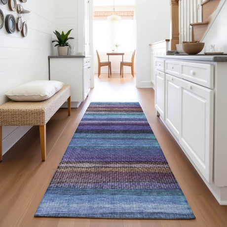 Addison Chantille ACN2093 Stripes Machine Made Transitional Blue Rug