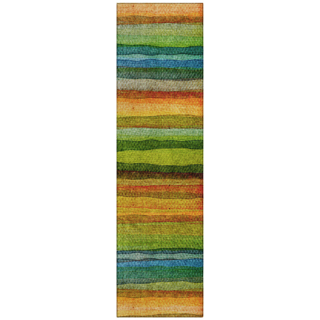 Addison Chantille ACN2093 Stripes Machine Made Transitional Green Rug