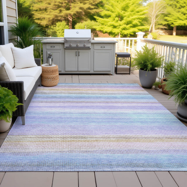 Addison Chantille ACN2093 Stripes Machine Made Transitional Lavender Rug