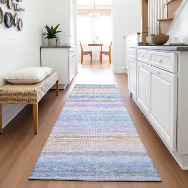 Addison Chantille ACN2093 Stripes Machine Made Transitional Lavender Rug