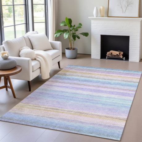 Addison Chantille ACN2093 Stripes Machine Made Transitional Lavender Rug