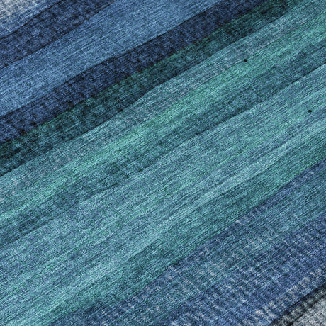 Addison Chantille ACN2093 Stripes Machine Made Transitional Teal Rug