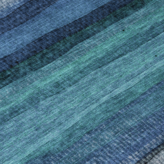 Addison Chantille ACN2093 Stripes Machine Made Transitional Teal Rug