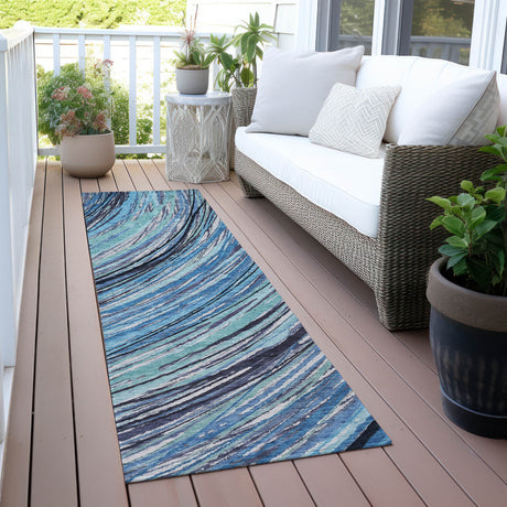Addison Chantille ACN2094 Swirls Machine Made Transitional Blue Rug
