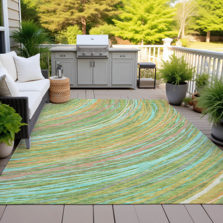 Addison Chantille ACN2094 Swirls Machine Made Transitional Green Rug