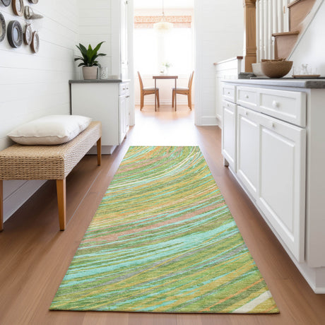Addison Chantille ACN2094 Swirls Machine Made Transitional Green Rug