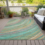 Addison Chantille ACN2094 Swirls Machine Made Transitional Teal Rug