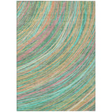 Addison Chantille ACN2094 Swirls Machine Made Transitional Teal Rug