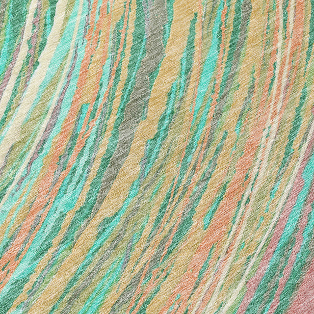 Addison Chantille ACN2094 Swirls Machine Made Transitional Teal Rug